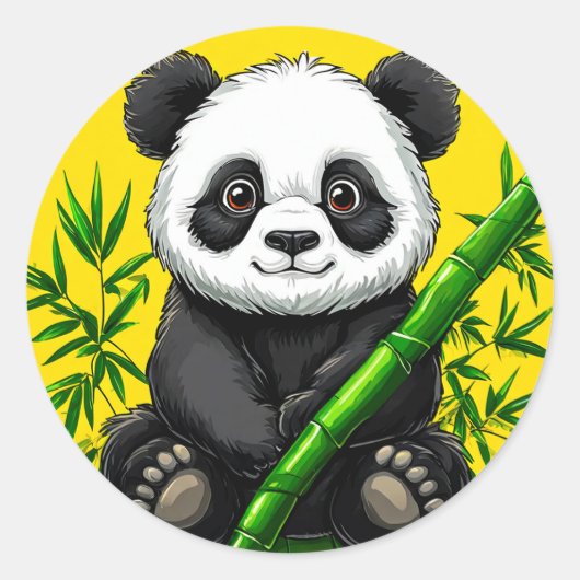 Niedlicher Panda Runder Aufkleber (Vorderseite)