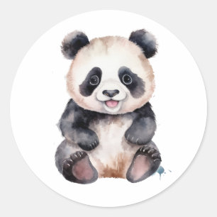 Niedlicher Panda Runder Aufkleber