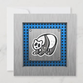 Niedlicher Panda; Silber Einladung (Rückseite)