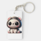 Niedlicher Panda-Tag Schlüsselanhänger (Rückseite)