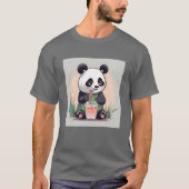 Niedlicher Panda-Tee mit Blase, Boba-Tee T-Shirt (Vorderseite)