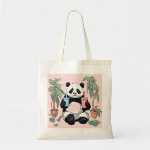 Niedlicher Panda-Tee mit Blase, Boba-Tee Tragetasche