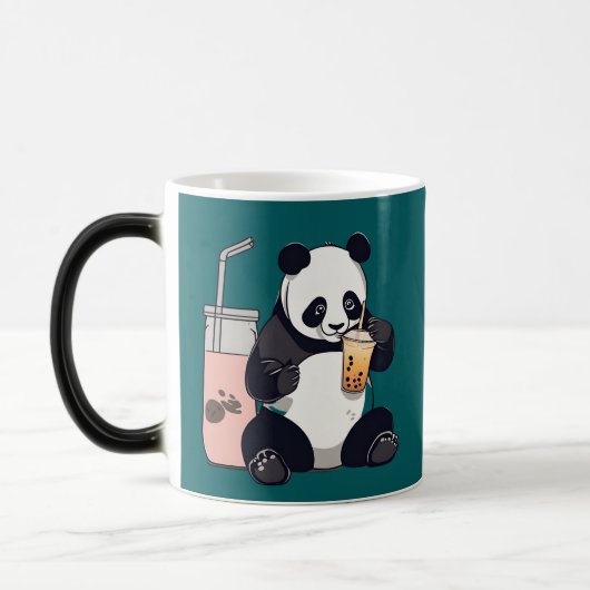 Niedlicher Panda-Tee mit Blase, Boba-Tee Verwandlungstasse (Links)