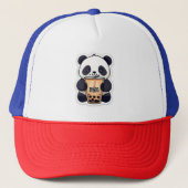 Niedlicher Panda-Tee Truckerkappe (Vorderseite)