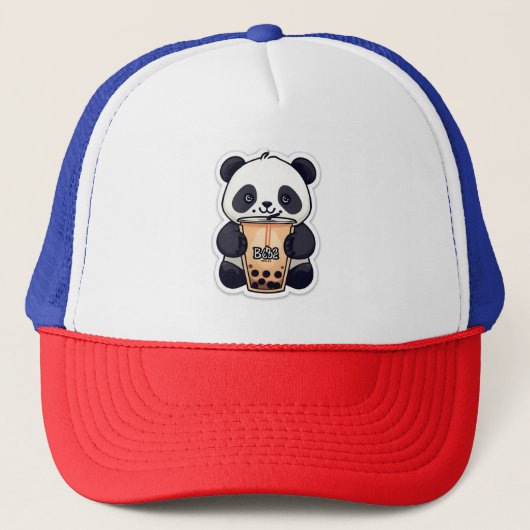 Niedlicher Panda-Tee Truckerkappe (Vorderseite)