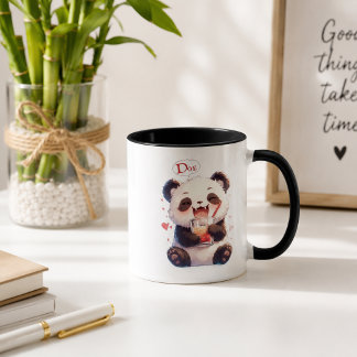 Niedlicher Panda trinkt Bubble Tea Akzent-Kaffeeta Tasse