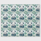 Niedlicher Panda- und Bambusbaum Geschenkpapier (Flach)