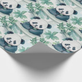 Niedlicher Panda- und Bambusbaum Geschenkpapier (Ecke)