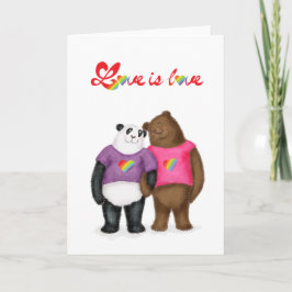Niedlicher Panda und Braunbär "Liebe ist Liebe" Karte