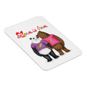 Niedlicher Panda und Braunbär 'Liebe ist Liebe' Ma Magnet (Rechte Seite)