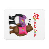 Niedlicher Panda und Braunbär 'Liebe ist Liebe' Ma Magnet (Horizontal)