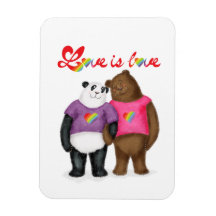 Niedlicher Panda und Braunbär 'Liebe ist Liebe' Ma