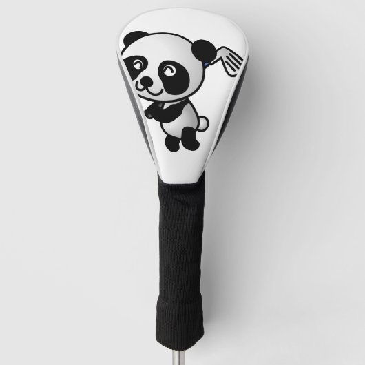 niedlicher Panda und Golfverein Golf Headcover (Vorderseite)