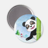 Niedlicher Panda und Schneemann Magnet (Vorderseite/Rückseite)