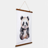 Niedlicher Panda Wandteppich Mit Holzrahmen (Gewinkelt)