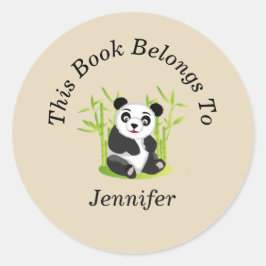 Niedlicher Panda zurück zur Schule Runder Aufkleber