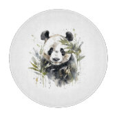 Niedlicher Panda zwischen Bambuswasserfarbe Schneidebrett (Vorderseite)