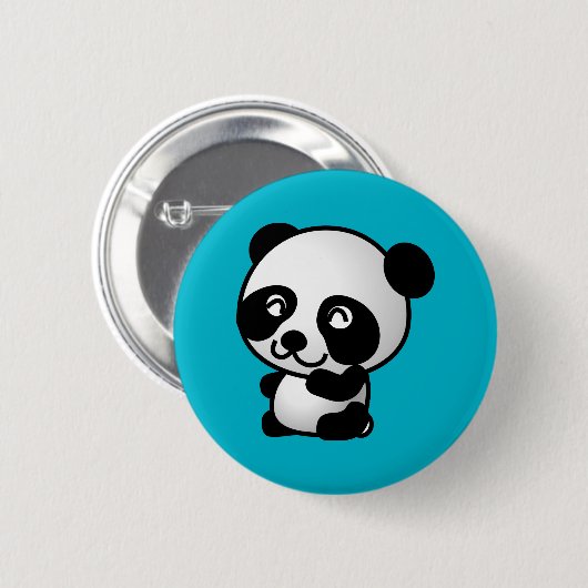 Niedlicher Pandabär aus Schwarz und Weiß Button (Vorne & Hinten)