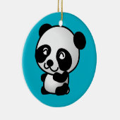 Niedlicher Pandabär aus Schwarz und Weiß Keramik Ornament (Rechts)