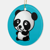 Niedlicher Pandabär aus Schwarz und Weiß Keramik Ornament (Links)