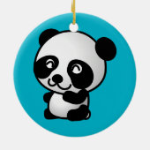 Niedlicher Pandabär aus Schwarz und Weiß Keramik Ornament (Hinten)