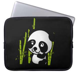 Niedlicher Pandabär aus Schwarz und Weiß Laptopschutzhülle