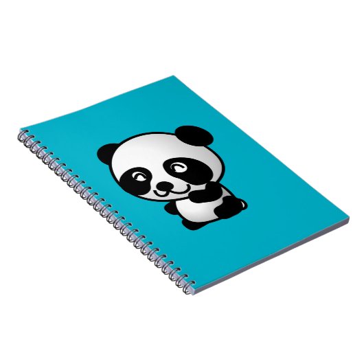 Niedlicher Pandabär aus Schwarz und Weiß Notizblock (Rechte Seite)