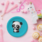 Niedlicher Pandabär aus Schwarz und Weiß Pappteller (Party)