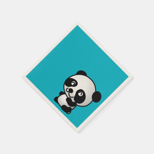 Niedlicher Pandabär aus Schwarz und Weiß Serviette (Ecke)