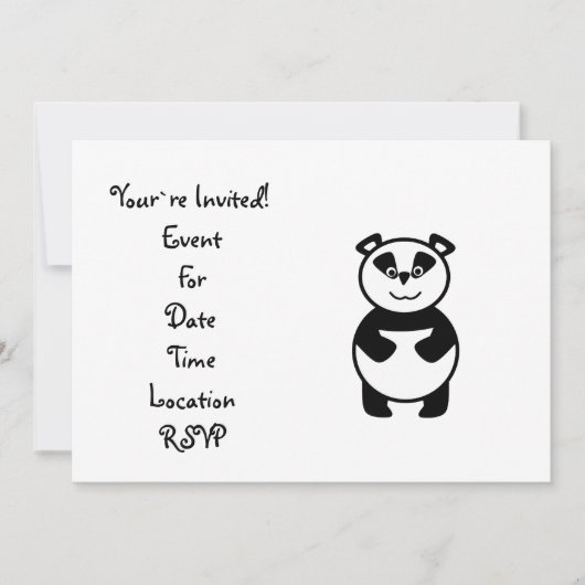 Niedlicher Pandabär Einladung (Vorderseite)