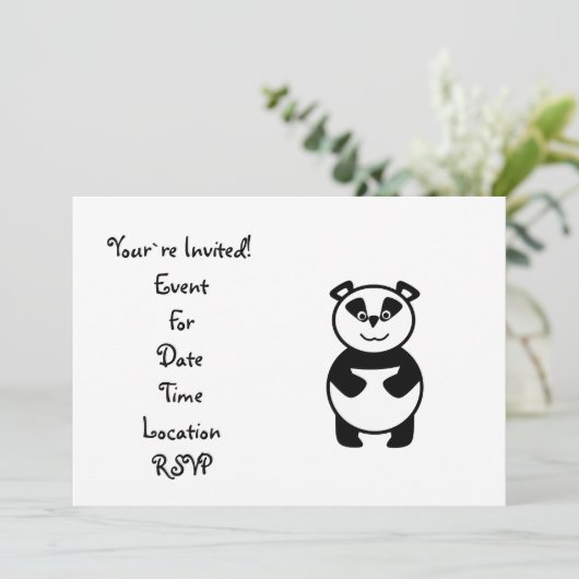 Niedlicher Pandabär Einladung (Stehend Vorderseite)