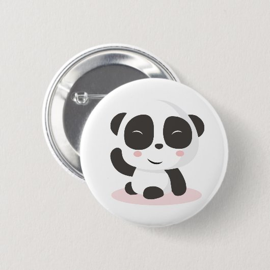 Niedlicher Pandamusterknopf Button (Vorne & Hinten)