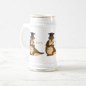 Niedlicher Pangolin-schließ-Cartoon Bierglas (Vorderseite Links)