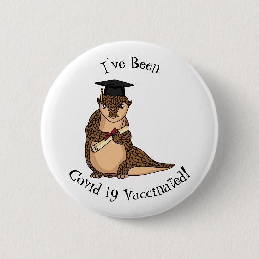 Niedlicher Pangolin-schließ-Cartoon Button (Vorderseite)