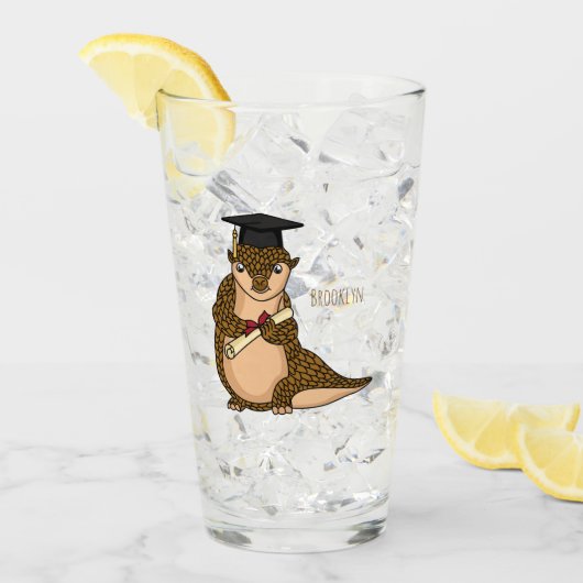 Niedlicher Pangolin-schließ-Cartoon Glas (Vorderseite Ice)