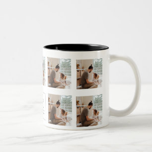 Niedlicher Papa-Liebe-Foto-Collage Zweifarbige Tasse