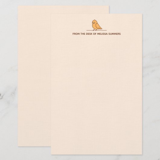 Niedlicher Papagei Briefpapier (Vorne/Hinten)