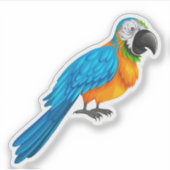 Niedlicher Papagei-Cartoon Aufkleber (Vorderseite)