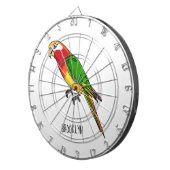Niedlicher Papagei-Cartoon Dartscheibe (Vorderseite rechts)