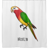 Niedlicher Papagei-Cartoon Duschvorhang (Vorderseite)