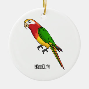 Niedlicher Papagei-Cartoon Keramik Ornament