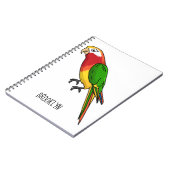 Niedlicher Papagei-Cartoon Notizblock (Linke Seite)
