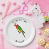 Niedlicher Papagei-Cartoon Pappteller (Party)