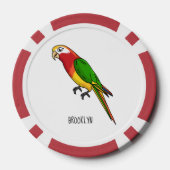 Niedlicher Papagei-Cartoon Pokerchips (Rückseite)