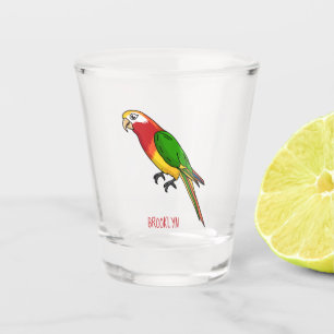 Niedlicher Papagei-Cartoon Schnapsglas