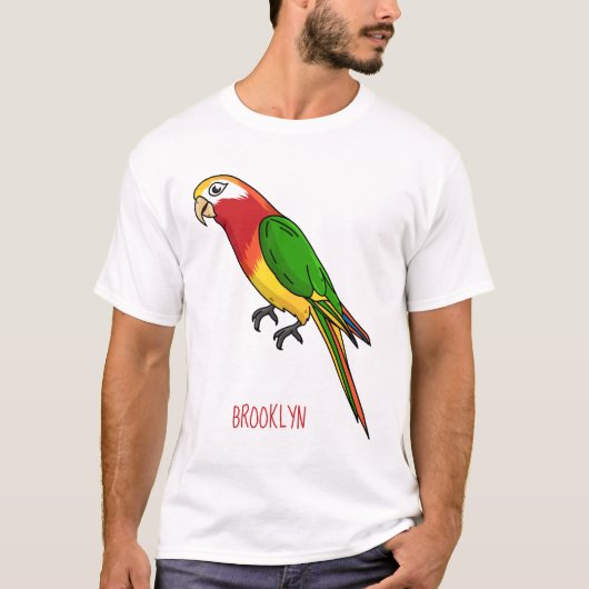 Niedlicher Papagei-Cartoon T-Shirt (Vorderseite)
