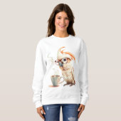 Niedlicher Papagei-Kaffee Sweatshirt (Vorne ganz)