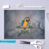 Niedlicher Papagei mit Blume Seidenpapier (Handwerk)