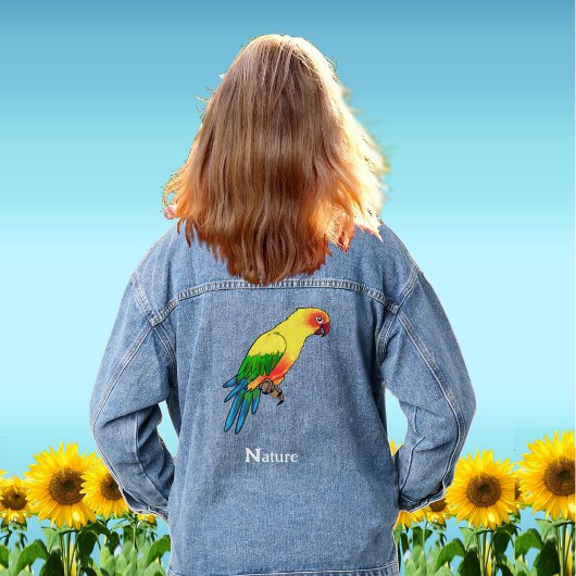 Niedlicher Papageienvogel Jeansjacke