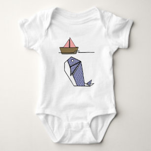 Niedlicher Papierwal Baby Strampler